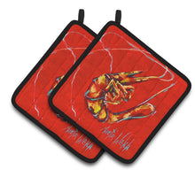 Load image into Gallery viewer, Red Shrimp Pot Holders - Set of 2 Decorative Kitchen Helpers | Made in the USA MW1347PTHD