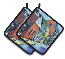Load image into Gallery viewer, Somewhere Close Houses Pot Holders - Set of 2 Decorative Kitchen Helpers | Made in the USA MW1350PTHD