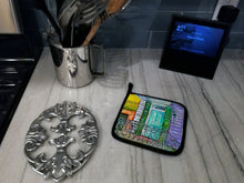 Load image into Gallery viewer, The House Next Door Pot Holders - Set of 2 Decorative Kitchen Helpers | Made in the USA MW1354PTHD