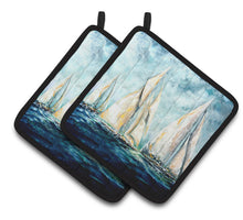 Load image into Gallery viewer, Sailboats Last Mile Pot Holders - Set of 2 Decorative Kitchen Helpers | Made in the USA MW1355PTHD