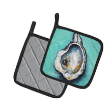 Load image into Gallery viewer, Aqua Pearl Oyster Pot Holders - Set of 2 Decorative Kitchen Helpers | Made in the USA