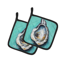 Load image into Gallery viewer, Aqua Pearl Oyster Pot Holders - Set of 2 Decorative Kitchen Helpers | Made in the USA