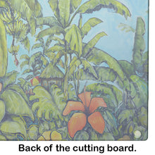 Load image into Gallery viewer, Banana Cabana Glass Cutting Boards – Durable, Decorative Kitchen Art