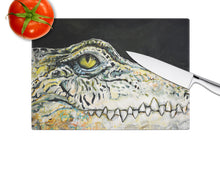 Load image into Gallery viewer, Bite Me Alligator Glass Cutting Boards – Durable, Decorative Kitchen Art