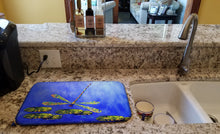 Load image into Gallery viewer, Blue Dragonfly Dish Drying Mat – Absorbent, Artistic Kitchen Essentials