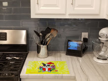 Load image into Gallery viewer, Boston Terrier Stinker That Stole Christmas Glass Cutting Boards – Durable, Decorative Kitchen Art