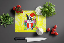 Load image into Gallery viewer, Boston Terrier Stinker That Stole Christmas Glass Cutting Boards – Durable, Decorative Kitchen Art