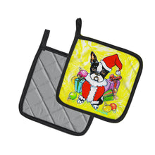Load image into Gallery viewer, Boston Terrier Stinker That Stole Christmas Pot Holders - Set of 2 Decorative Kitchen Helpers | Made in the USA