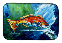 Load image into Gallery viewer, Break Through Red Fish Dish Drying Mat – Absorbent, Artistic Kitchen Essentials