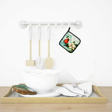 Load image into Gallery viewer, Cardinal Aqua Pot Holders - Set of 2 Decorative Kitchen Helpers | Made in the USA