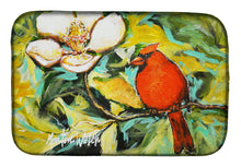 Load image into Gallery viewer, Cardinal with Magnolia Dish Drying Mat – Absorbent, Artistic Kitchen Essentials