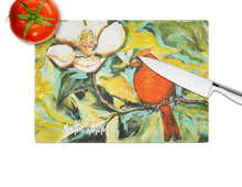 Load image into Gallery viewer, Cardinal with Magnolia Glass Cutting Boards – Durable, Decorative Kitchen Art