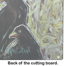Load image into Gallery viewer, Crows Matt and Chester Glass Cutting Boards – Durable, Decorative Kitchen Art