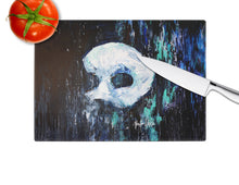 Load image into Gallery viewer, Cryptic Mask Glass Cutting Boards – Durable, Decorative Kitchen Art