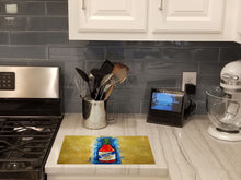 Load image into Gallery viewer, Hot Sauce Crystal Blue Glass Cutting Boards – Durable, Decorative Kitchen Art