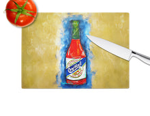 Load image into Gallery viewer, Hot Sauce Crystal Blue Glass Cutting Boards – Durable, Decorative Kitchen Art