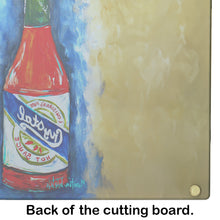 Load image into Gallery viewer, Hot Sauce Crystal Blue Glass Cutting Boards – Durable, Decorative Kitchen Art
