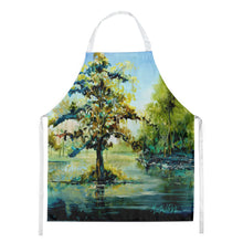 Load image into Gallery viewer, Cypress Tree in the Bayou Blue Apron – Artist-Designed Kitchen, BBQ &amp; Craft Apron