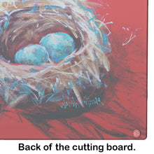 Load image into Gallery viewer, Egg-Stra Special Bird Nest Glass Cutting Boards – Durable, Decorative Kitchen Art