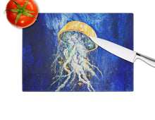Load image into Gallery viewer, Free Fall Jellyfish Glass Cutting Boards – Durable, Decorative Kitchen Art