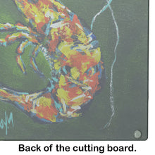 Load image into Gallery viewer, Green Waters Shrimp Glass Cutting Boards – Durable, Decorative Kitchen Art