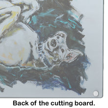 Load image into Gallery viewer, Happy Times Greyhoud Glass Cutting Boards – Durable, Decorative Kitchen Art