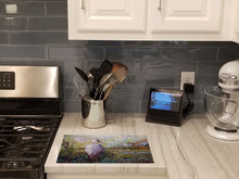 Load image into Gallery viewer, Heron in the Swamp Glass Cutting Boards – Durable, Decorative Kitchen Art