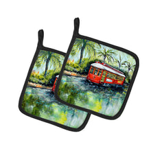 Load image into Gallery viewer, Little Red Street Car Pot Holders - Set of 2 Decorative Kitchen Helpers | Made in the USA