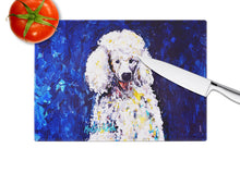 Load image into Gallery viewer, Louie White Poodle Glass Cutting Boards – Durable, Decorative Kitchen Art