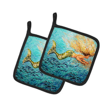 Load image into Gallery viewer, Mermaid After Your Heart Pot Holders - Set of 2 Decorative Kitchen Helpers | Made in the USA