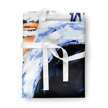 Load image into Gallery viewer, Novena Blue Santa Claus Apron – Artist-Designed Kitchen, BBQ &amp; Craft Apron