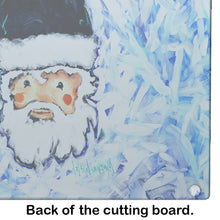 Load image into Gallery viewer, Novena Blue Santa Claus Glass Cutting Boards – Durable, Decorative Kitchen Art