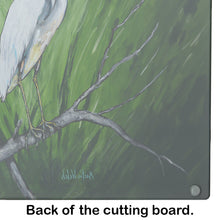 Load image into Gallery viewer, Heron On A Limb Glass Cutting Boards – Durable, Decorative Kitchen Art