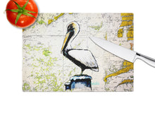 Load image into Gallery viewer, Pelican on Map Glass Cutting Boards – Durable, Decorative Kitchen Art