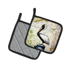Load image into Gallery viewer, Pelican on Map Pot Holders - Set of 2 Decorative Kitchen Helpers | Made in the USA