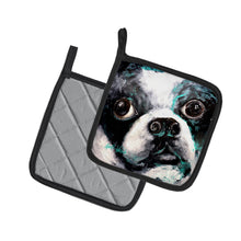 Load image into Gallery viewer, Boston Terrier Pretty Please Pot Holders - Set of 2 Decorative Kitchen Helpers | Made in the USA