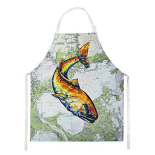 Load image into Gallery viewer, Red Fish On Map Apron – Artist-Designed Kitchen, BBQ &amp; Craft Apron