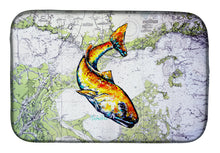 Load image into Gallery viewer, Red Fish On Map Dish Drying Mat – Absorbent, Artistic Kitchen Essentials