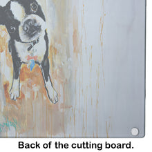 Load image into Gallery viewer, Boston Terrier Scout Glass Cutting Boards – Durable, Decorative Kitchen Art