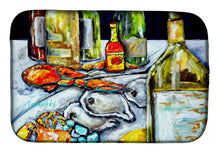 Load image into Gallery viewer, Sit A Spell Seafood Dinner Dish Drying Mat – Absorbent, Artistic Kitchen Essentials