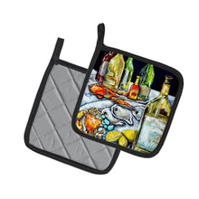 Load image into Gallery viewer, Sit A Spell Seafood Dinner Pot Holders - Set of 2 Decorative Kitchen Helpers | Made in the USA