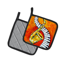 Load image into Gallery viewer, Something Blues Saxaphone and Piano Pot Holders - Set of 2 Decorative Kitchen Helpers | Made in the USA