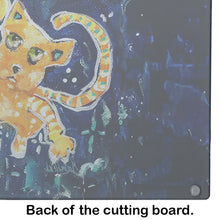 Load image into Gallery viewer, Space Cat Det Cat Glass Cutting Boards – Durable, Decorative Kitchen Art