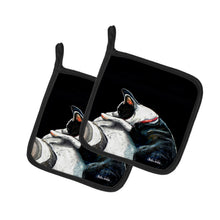 Load image into Gallery viewer, Boston Terrier Spot In The Sun Pot Holders - Set of 2 Decorative Kitchen Helpers | Made in the USA