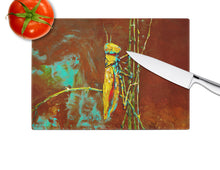 Load image into Gallery viewer, Stuck on Boo Grasshopper Glass Cutting Boards – Durable, Decorative Kitchen Art