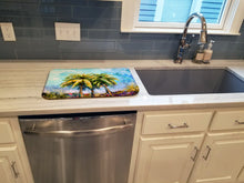 Load image into Gallery viewer, Summer Breezes Palm Tree Dish Drying Mat – Absorbent, Artistic Kitchen Essentials