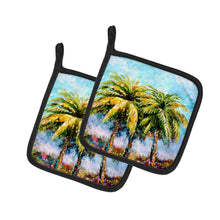 Load image into Gallery viewer, Summer Breezes Palm Tree Pot Holders - Set of 2 Decorative Kitchen Helpers | Made in the USA