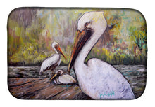 Load image into Gallery viewer, Three Pelicans on a Pier Dish Drying Mat – Absorbent, Artistic Kitchen Essentials