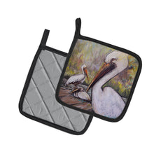 Load image into Gallery viewer, Three Pelicans on a Pier Pot Holders - Set of 2 Decorative Kitchen Helpers | Made in the USA