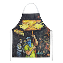 Load image into Gallery viewer, Turn Up The Heat Mardi Gras Apron – Artist-Designed Kitchen, BBQ &amp; Craft Apron